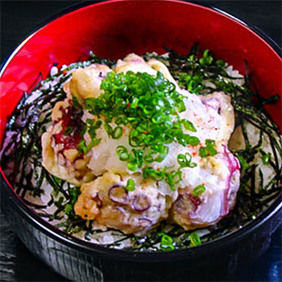たこの天ぷら丼の作り方