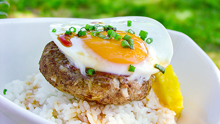 シャキシャキれんこんバーグのロコモコ
