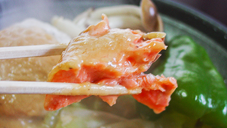 甘い味噌ダレによく合う鮭