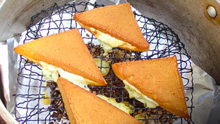 はんぺんのチーズ挟み燻製