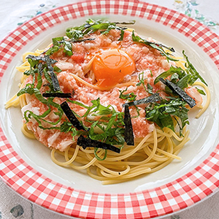 明太とろろパスタの作り方