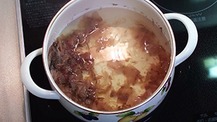 火を消して5分そのまま置く